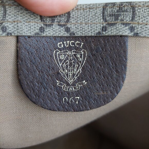 Gucci Web Tan Monogram Canvas Sherry Line GG Tote Bag - Picture 16 of 16